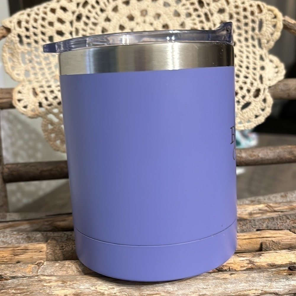 PRE OWNED BE STILL AND KNOW PSALMS 46:10 LAVENDER CAMP STYLE STAINLESS STEEL MUG - Picture 6 of 12